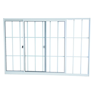 Janela de Correr  Zema Aluminio Branco 2 Folhas Com Grade