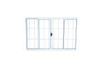 Janela de Correr Zema Aluminio Branco 4F Com Grade