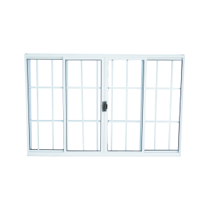 Janela de Correr  Zema Aluminio Branco 4F Com Grade